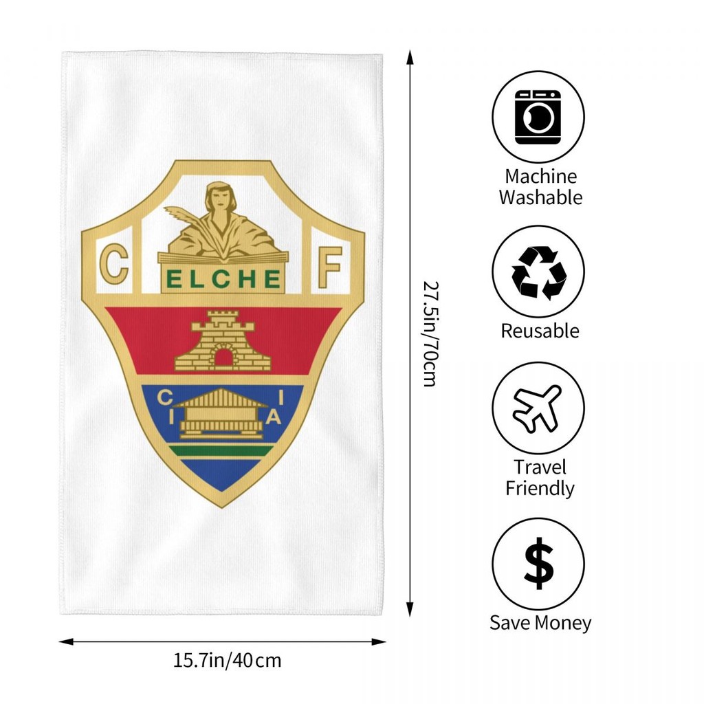 Elche CF โลโก้ผ้าเช็ดตัวดูดซับผ้าเช็ดตัวสแควร์ผ้าเช็ดตัวผ้าเช็ดตัวหัวผ้าเช็ดตัวผ้าเช็ดตัววิ่งออกกําล