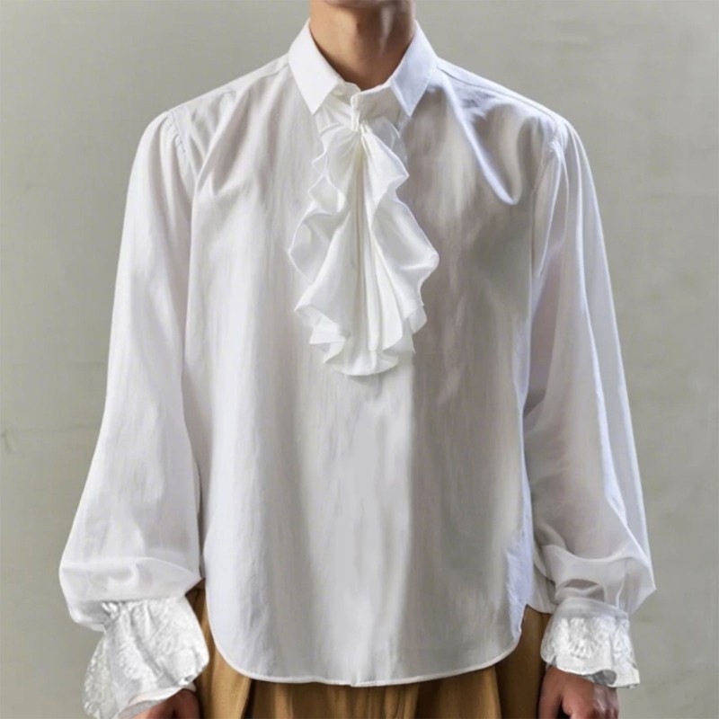 Estone Mens Long Sleeve Shirt Vampires Shirt Steampunk Costume Shirt Pirate Shirt