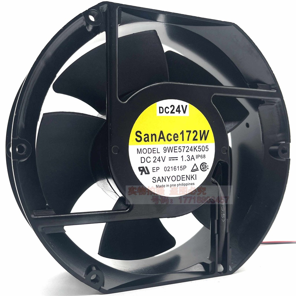 Original Sanyo 9WE5724K505 24V 1.3A 17CM พัดลมกันน้ํา 17251 พัดลมทนอุณหภูมิสูง