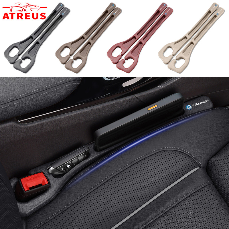 1/2ชิ้น Volkswagen ที่ปิดซอกเบาะ รถ ที่นั่ง พร้อมช่องเก็บของ ปลั๊กช่องว่าง ฟิลเลอร์ช่องว่างที่นั่งรถ