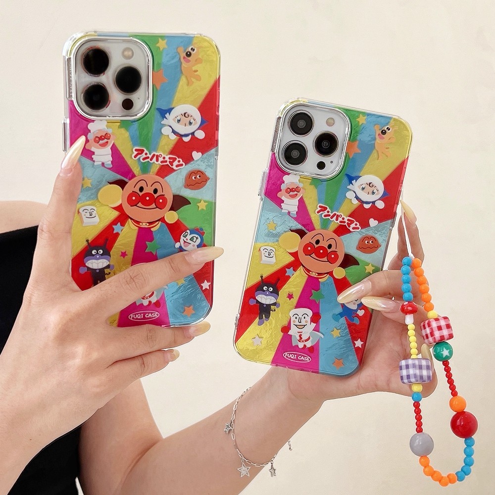 Anpanman เหมาะสําหรับ IPhone 15 ProMax เคสโทรศัพท์ Apple 14 ใหม่ 13 ProMax เคสแข็ง 12 Anti Drop 14 Pro สร้อยข้อมือ 13 การ์ตูน 11 เคสป้องกัน