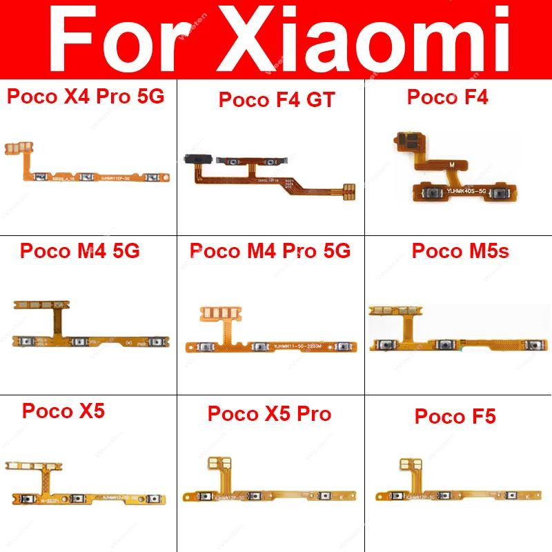 สําหรับ Xiaomi Poco X4 X5 M4 Pro 5G GT F4 GT Poco M5 M5s Poco F5 Pro ปริมาณด้านข้างปุ่ม Flex สายริบบ