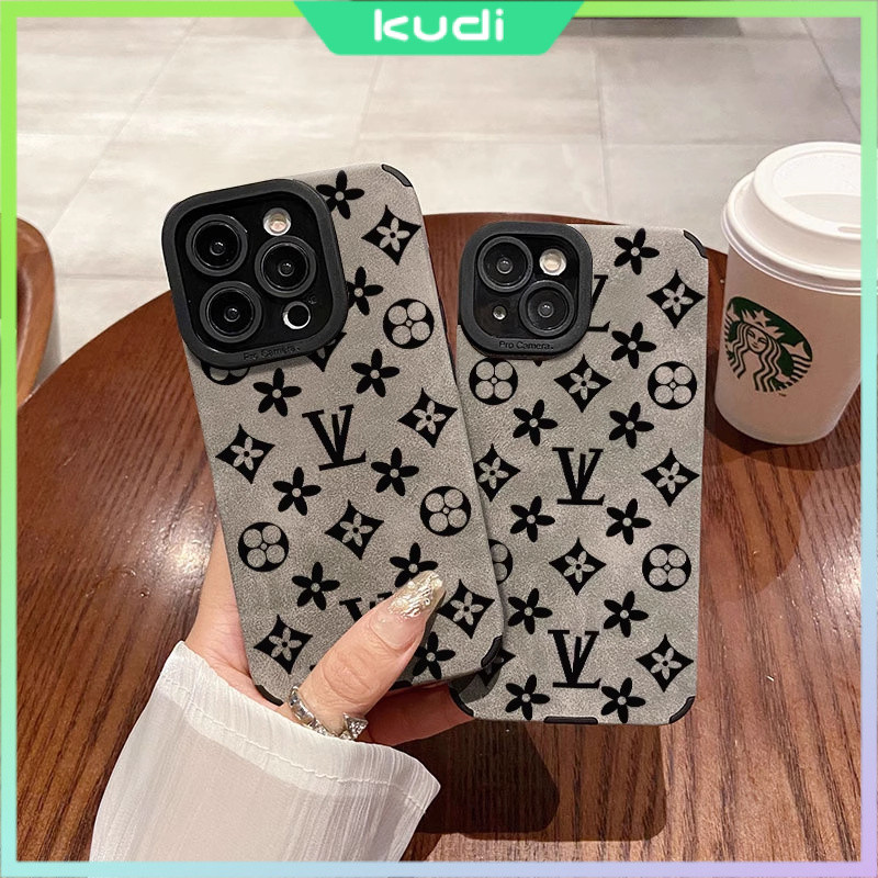 Furry Light Grey LV รวมทุกอย่างซิลิโคน Anti-Wear เคส iPhone กันกระแทกเหมาะสําหรับ iPhone13 Pro/iPhon