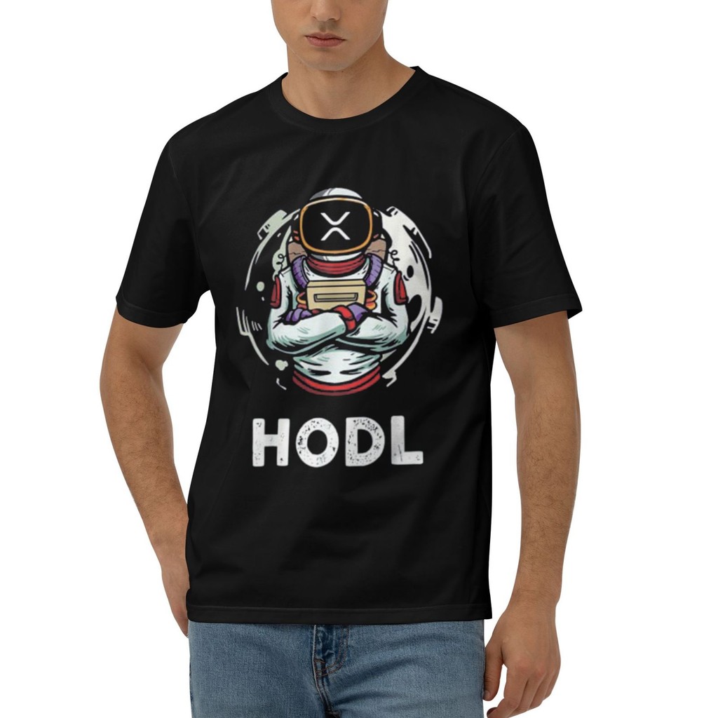 Xrp Hodl To The Moon Xrp นักบินอวกาศ Xrp เหรียญผู้ถือแฟชั่นสบายๆสบายเสื้อยืด