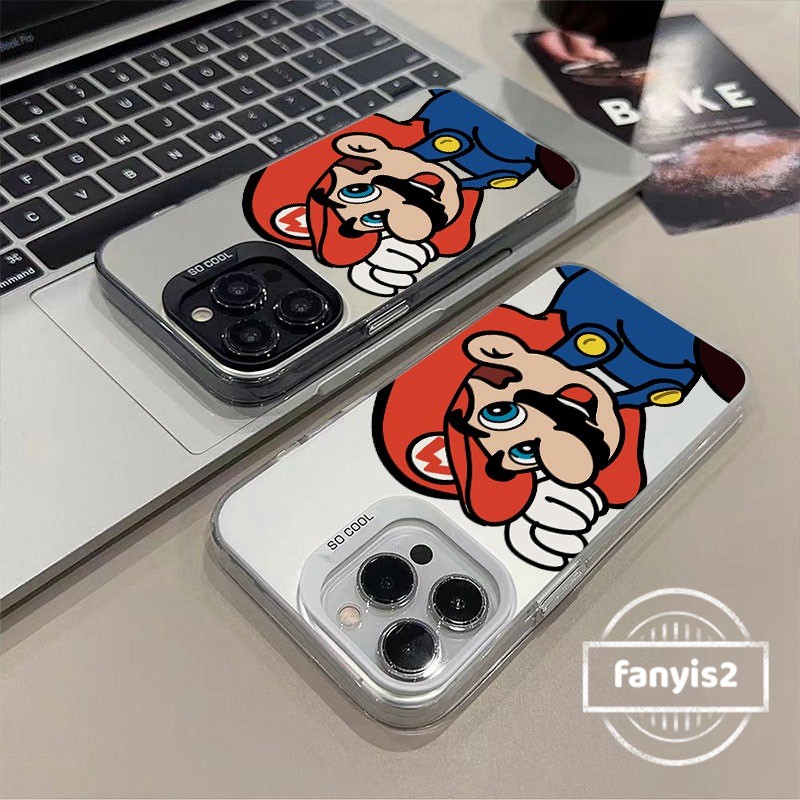 Samsung A06 A16 A35 A55 A05 A05s A15 A14 A13 A12 A54 A52 A50 A50s A30s A03s A02s S23FE S23Plus น่ารักการ์ตูน Super Mario ปกหลังเคสโทรศัพท์กันกระแทก