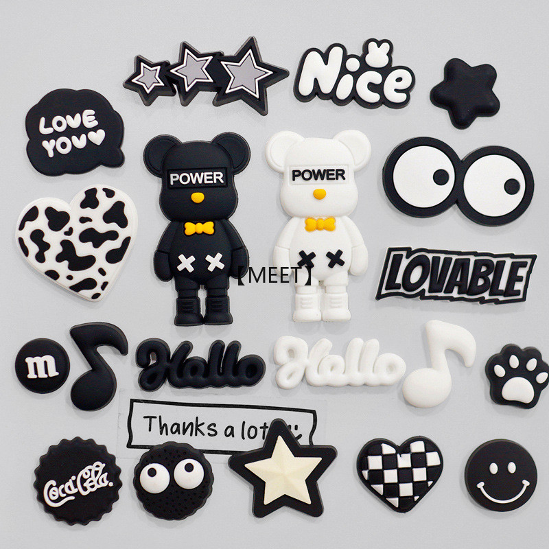 【MEET】10ชิ้น/แพ็คเต็มร่างกายรุนแรงหมีตุ๊กตายางนุ่ม ทําเอง เครื่องประดับอุปกรณ์เสริมโทรศัพท์กรณีฉนวนกันความร้อนถ้วยน้ําแพทช์ตกแต่งพีวีซียางนุ่มอุ