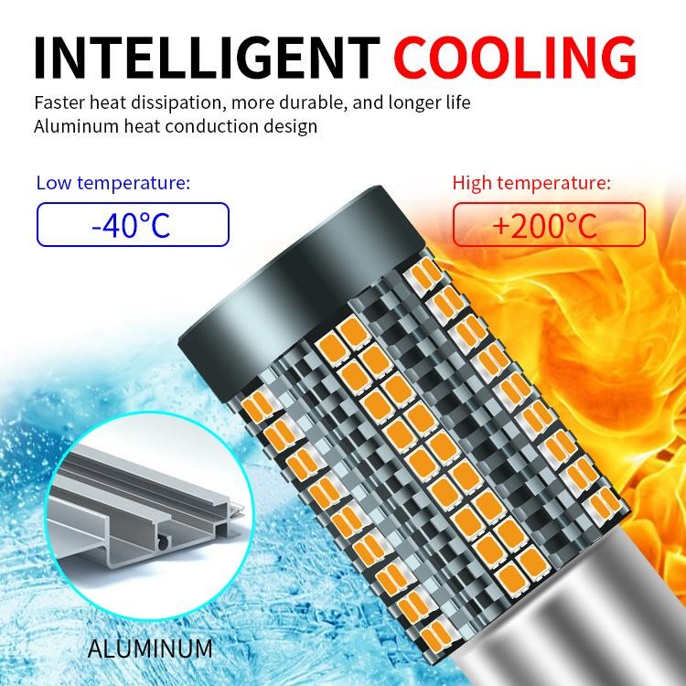 1 คู่! ! ! ! 126LED ไฟเลี้ยว LED คงที่ T20 1156 1156-150 ° 7440 12-24v ยานยนต์ Car รถยนต์ กรีน หลอดไฟ