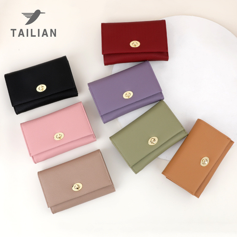Simple PU หนังผู้หญิงกระเป๋าสตางค์เงินสด Multi Card Case ความจุขนาดใหญ่มัลติฟังก์ชั่นหัวเข็มขัดกระเป๋าสตางค์เหรียญ