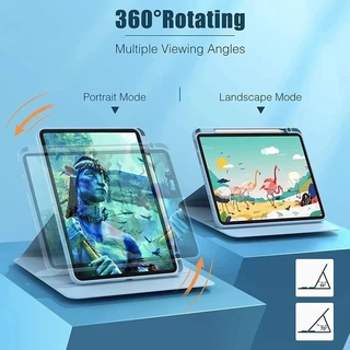 เคส สำหรับ Samsung Tab A11 A9 Plus/Tab A7 lite S6 lite/S10 S9 FE S9FE S11 หมุนได้360 องศาหมุน หลังใส มีช่องใส่ปากกา