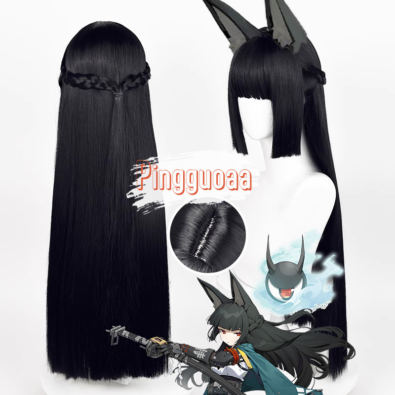 【Manmei】Zenless Zone Zero Hoshimi Miyabi Cosplay Wig 70cm Long Black Heat Resistant Synthetic Hair