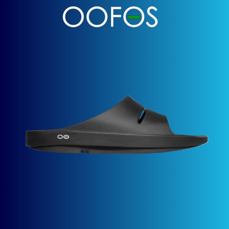 COD วัสดุ Ufoam นุ่มสบายเท้า OOFOS (สีดำ) รองเท้าแตะเพื่อสุขภาพเท้า