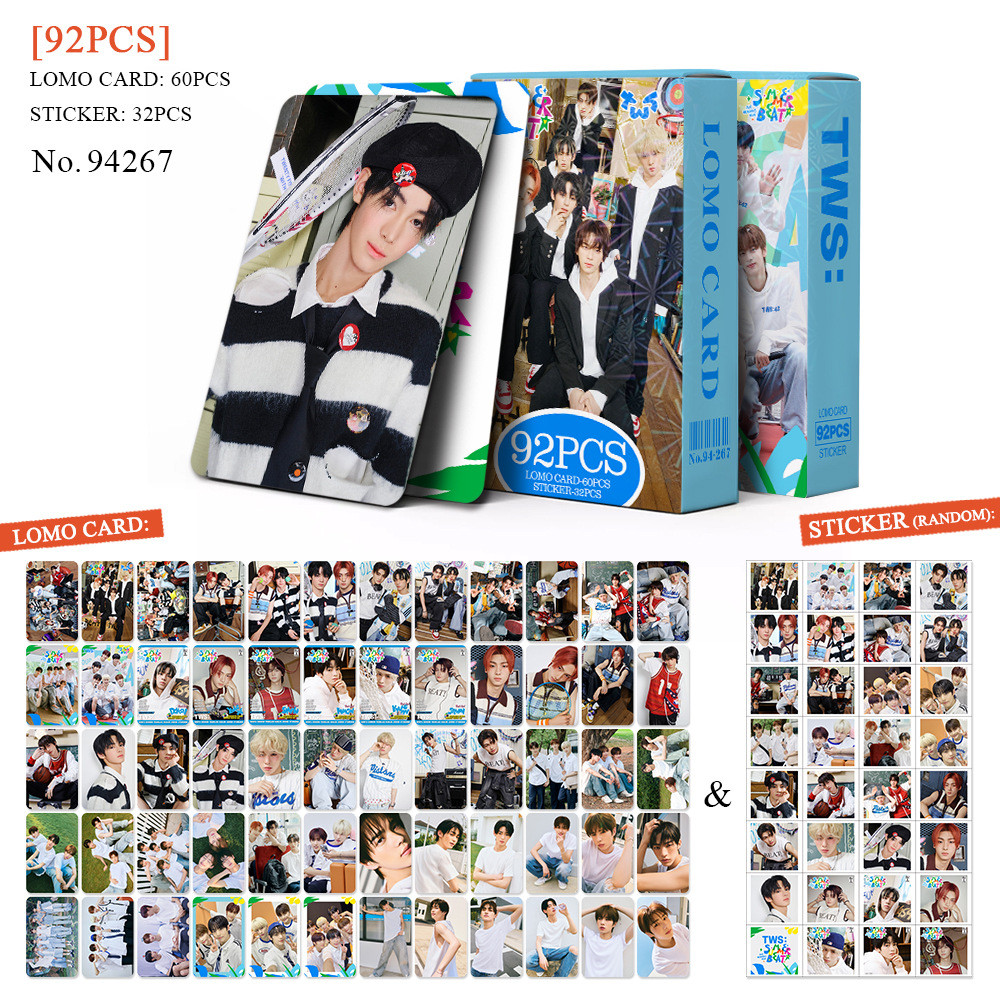 92pcs TWS Lomo Cards Stickers 2nd Mini Album SUMMER BEAT Photocards SHINYU HANJIN DOHOON YOUNGJAE KYUNGMIN JIHOON Kpop Postcards Ready Stock SX