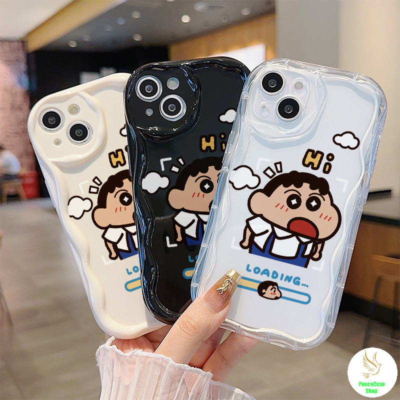 COD-ในไทย เคสคู่รัก เครยอนชินจังน่ารัก สีหน้าประหลาดใจ สําหรับiPhone7 8 X 11 12 13 14 15TPU เคสโทรศัพท์สีครีม Unisex