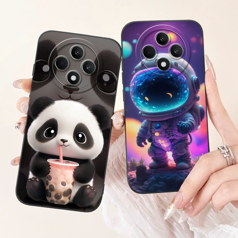 Oppo Reno12 F CPH2637 เลนส์ป้องกันกรณี Reno12 FS Reno 12 5G 2024 น่ารักแพนด้ากระต่ายดอกไม้การ์ตูนซิลิโคนอ่อนนุ่มเคสโทรศัพท์