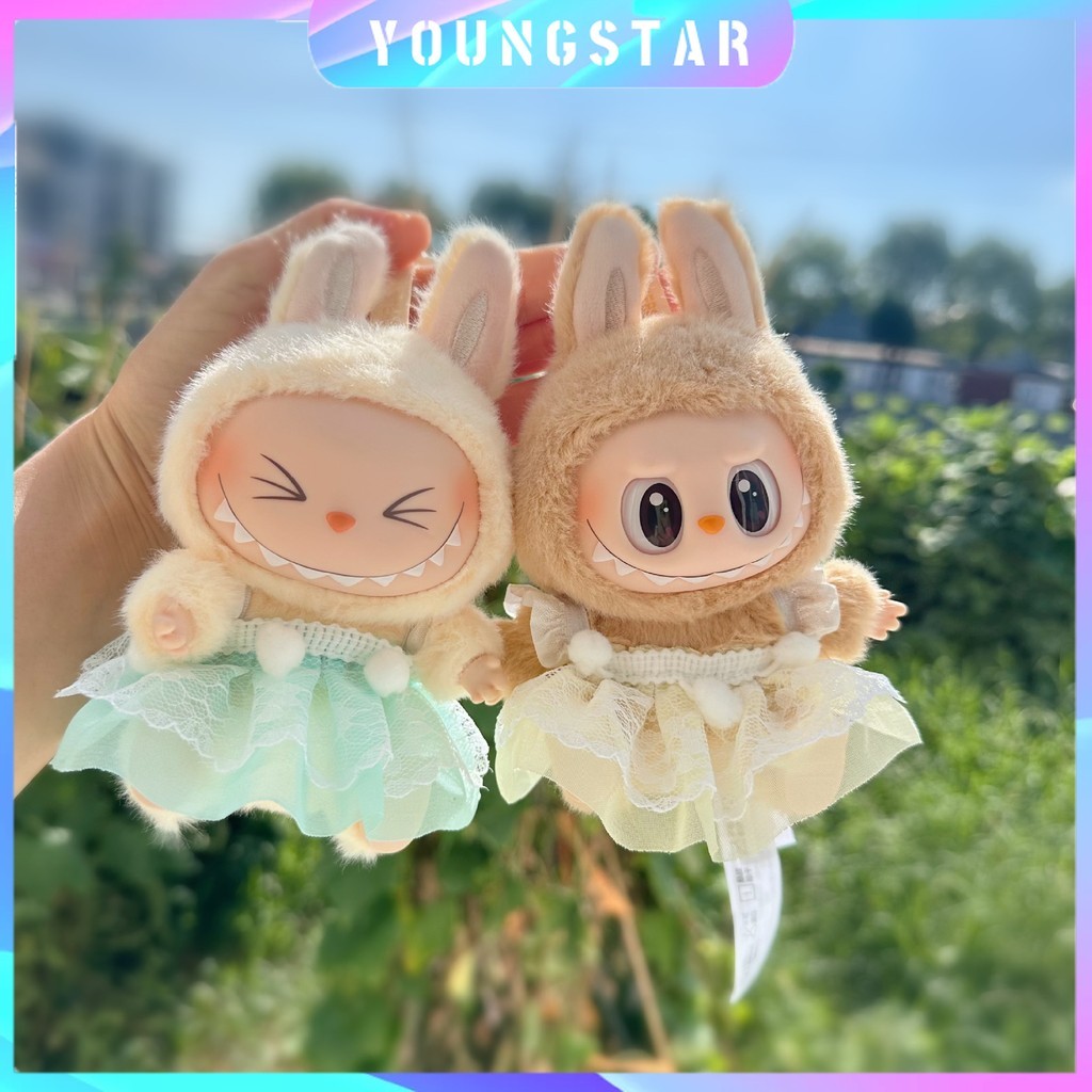 Fyg Only Clothes: Labubu V2 Clothes Pendant Labubu Siting Party Dress Sweet Strap Skirt Cute