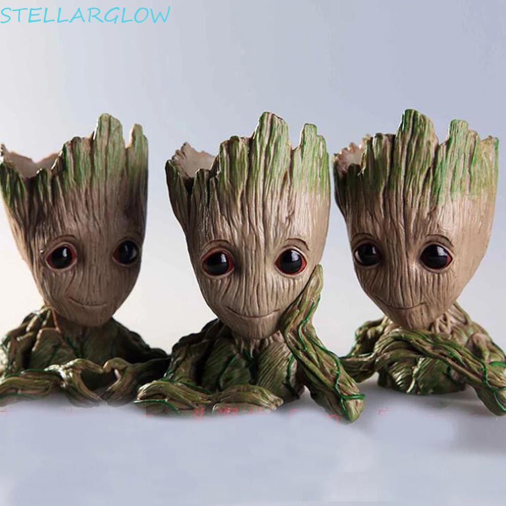 Stellarg Groot ดอกไม้หม้อตกแต่งบ้านคุณภาพสูงหม้อปากกา Garden Planter สําหรับของขวัญ Groot ของเล่น