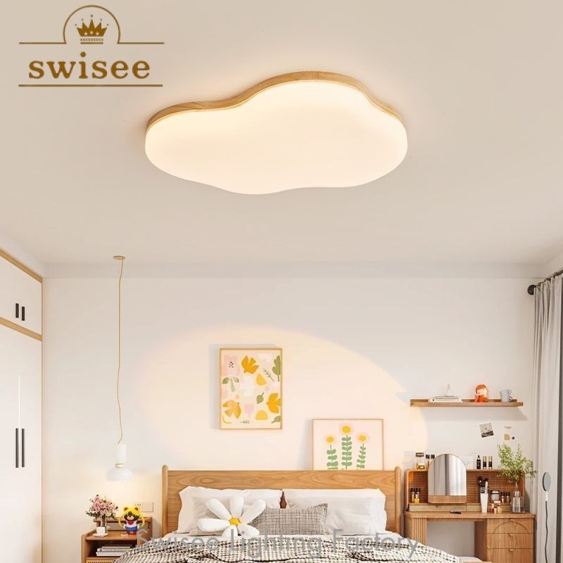 ที่ทันสมัยเรียบง่ายเข้าสู่ระบบลมโคมไฟเพดานห้องนั่งเล่นเมฆโคมไฟเพดาน decorativ เมฆโคมไฟครีมลมห้องนอนโทแสง