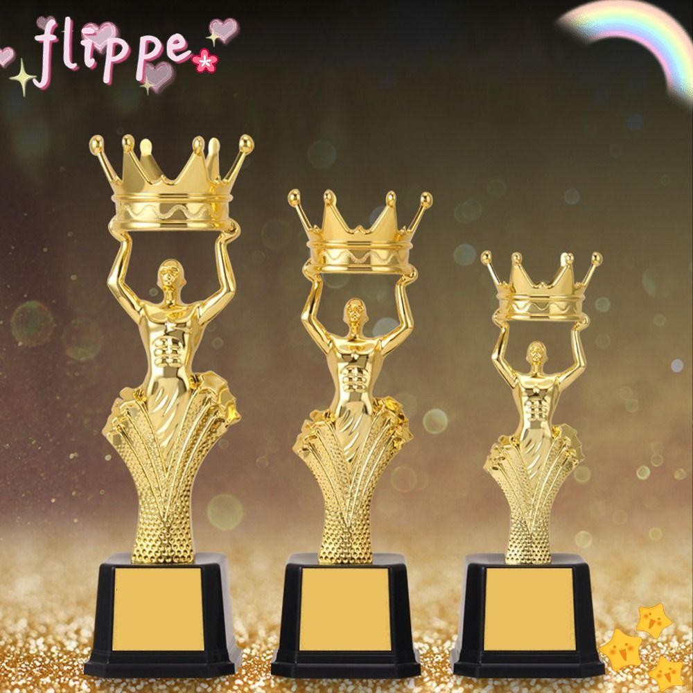 ถ้วยรางวัล FLIPPE, ถ้วยรางวัลพลาสติกสีทอง, งานฝีมือมงกุฎของที่ระลึกโรงเรียนรางวัลซัพพลายรูปปั้นทองขนาดเล็กเด็กอนุบาลของขวัญ