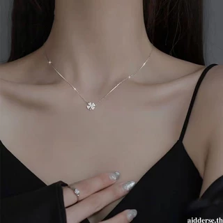 aidderse.thLucky Four Leaf Cloverสร้อยคอผู้หญิงIns Simple Clavicle Chain Niche Design Neck Chain-