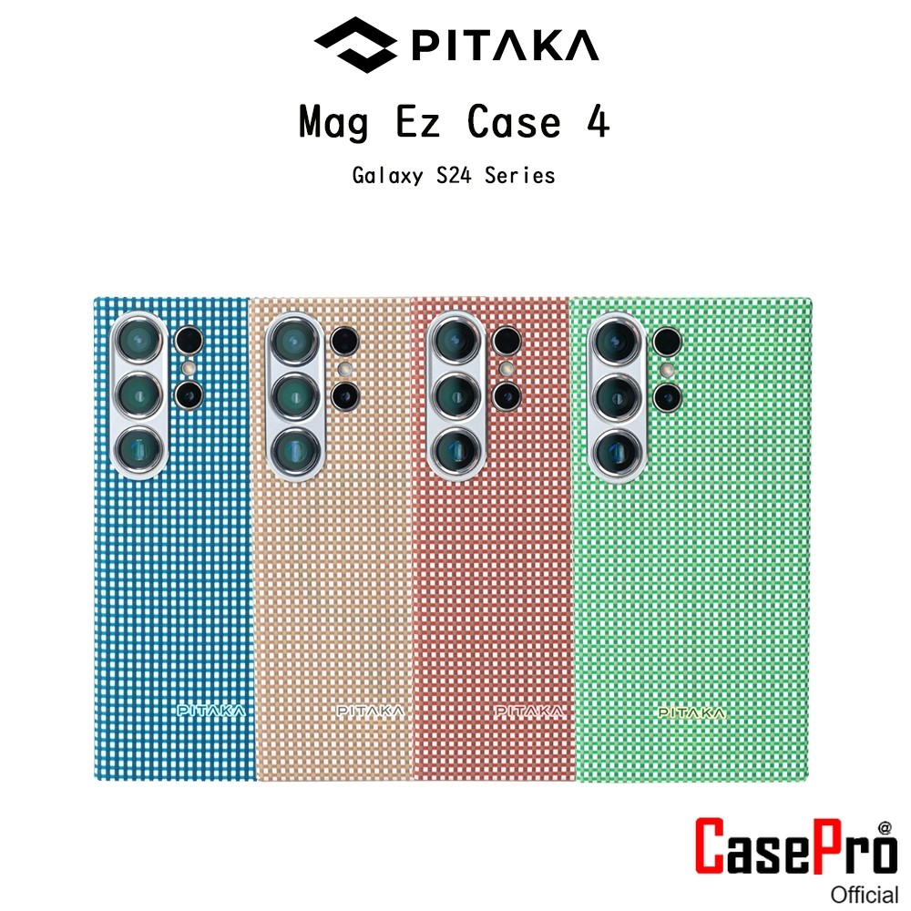 Pitaka Mag Ez Case 4 เคสกันกระแทกเคฟล่าแท้100%เกรดพรีเมี่ยม เคสสำหรับ Galaxy S24 Ultra