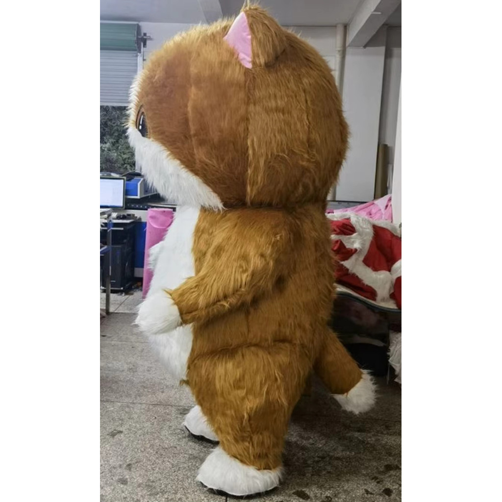 Furry Inflatable Cat เครื่องแต่งกาย Mascot เครื่องแต่งกายสัตว์สําหรับผู้ใหญ่ลูกแมวปาร์ตี้ฮาโลวีนคอสเพลย์ชุด