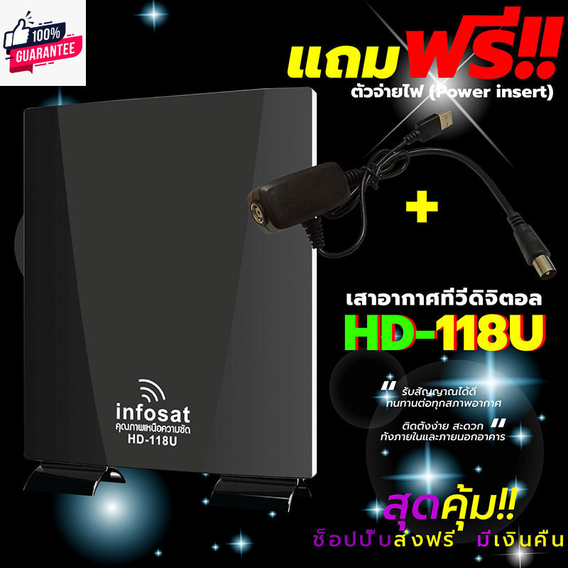 Infosat outdoor-indoor เสีวีดิจิตอล HD-118U รัได้แรงจริง