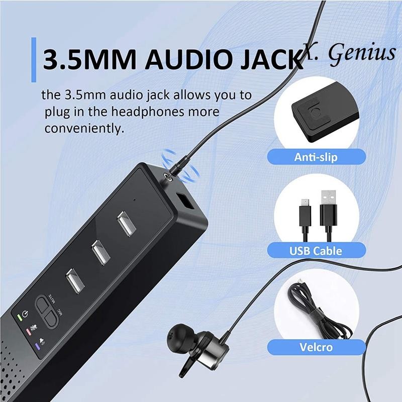 3 in 1 ลําโพงคอมพิวเตอร์พร้อมไมโครโฟนและฮับ USB Conference Speaker, PC Mic สําหรับการประชุมทางวิดีโอ .xgaminfhcifuehth