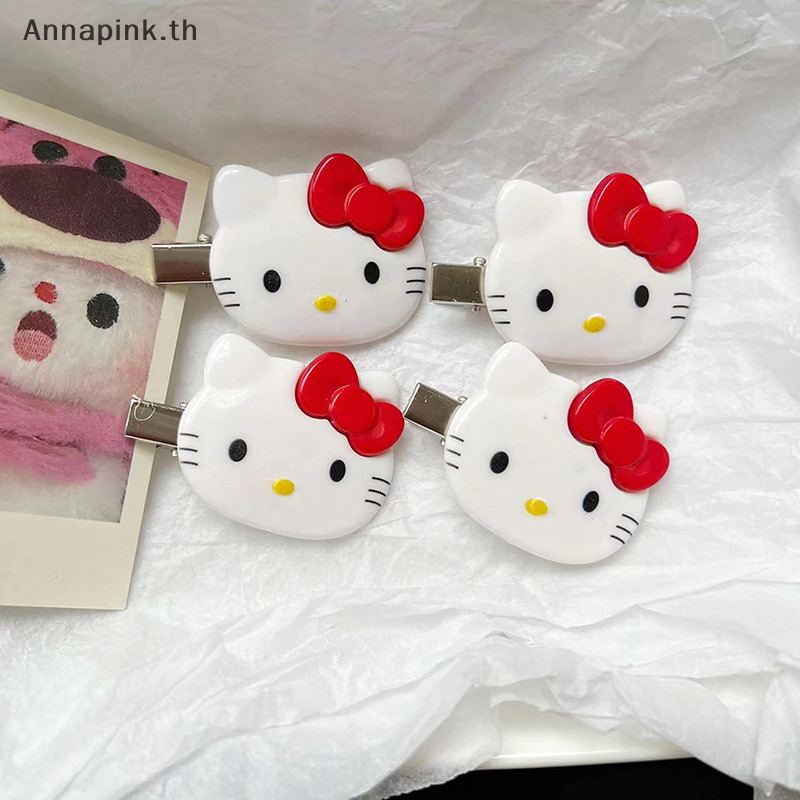 Annapink.th Kawaii Sanrio Hello Kitty Bangs คลิปอะนิเมะน่ารักการ์ตูน Barrettes กิ๊บติดผม Headdress สําหรับสาวหวาน Hairpins อุปกรณ์เสริมผม EN