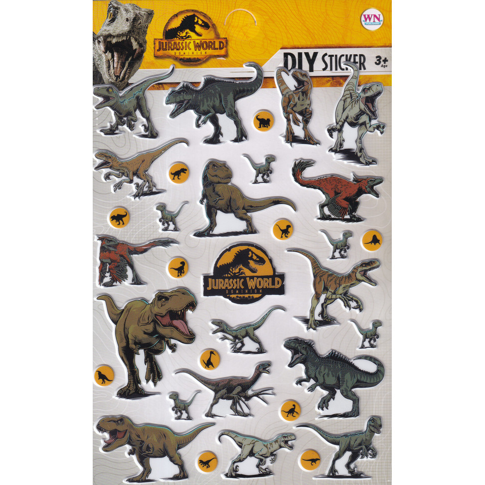 Bundanjai (หนังสือ) สติกเกอร์โฟมกลาง Jurassic แบบ 1