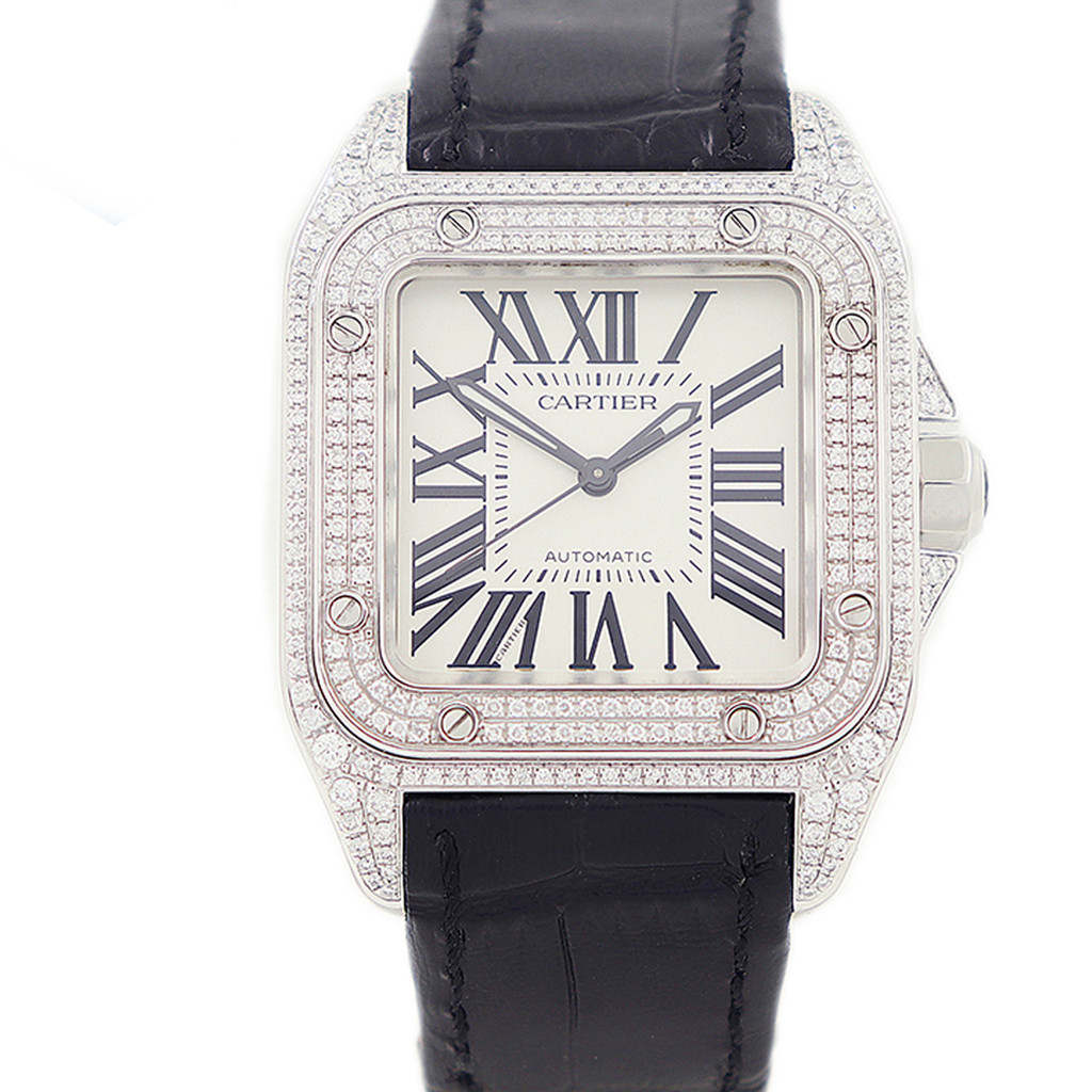 Cartier Cartier Santos Series Stainless Steel Diamond Automatic Mechanical Watch Men W20106X8