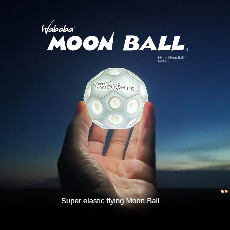 [Waboba Flying Moon] Super Elastic Luminous Toy Ball Influencer Bouncy Ball Luminous Adult Decompression กีฬากลางแจ้งของเล่นเด็ก