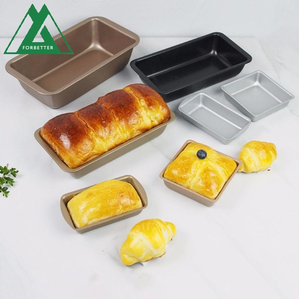 Forbetter แม่พิมพ์ขนมปัง, เหล็กคาร์บอนถาดอบเค้กเรียบง่าย, ห้องครัว Non-Stick Square/สี่เหลี่ยมผืนผ้า Mini Loaf Pan Home