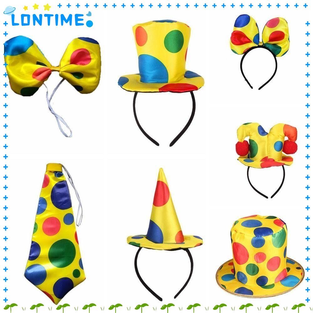 Lontime เครื่องแต่งกาย Props, Dot Hat Caps หมวกเครื่องแต่งกายตลก, คุณภาพสูงหมวกอุปกรณ์เสริม Bow Tie Headwear งานปาร์ตี้แต่งตัว