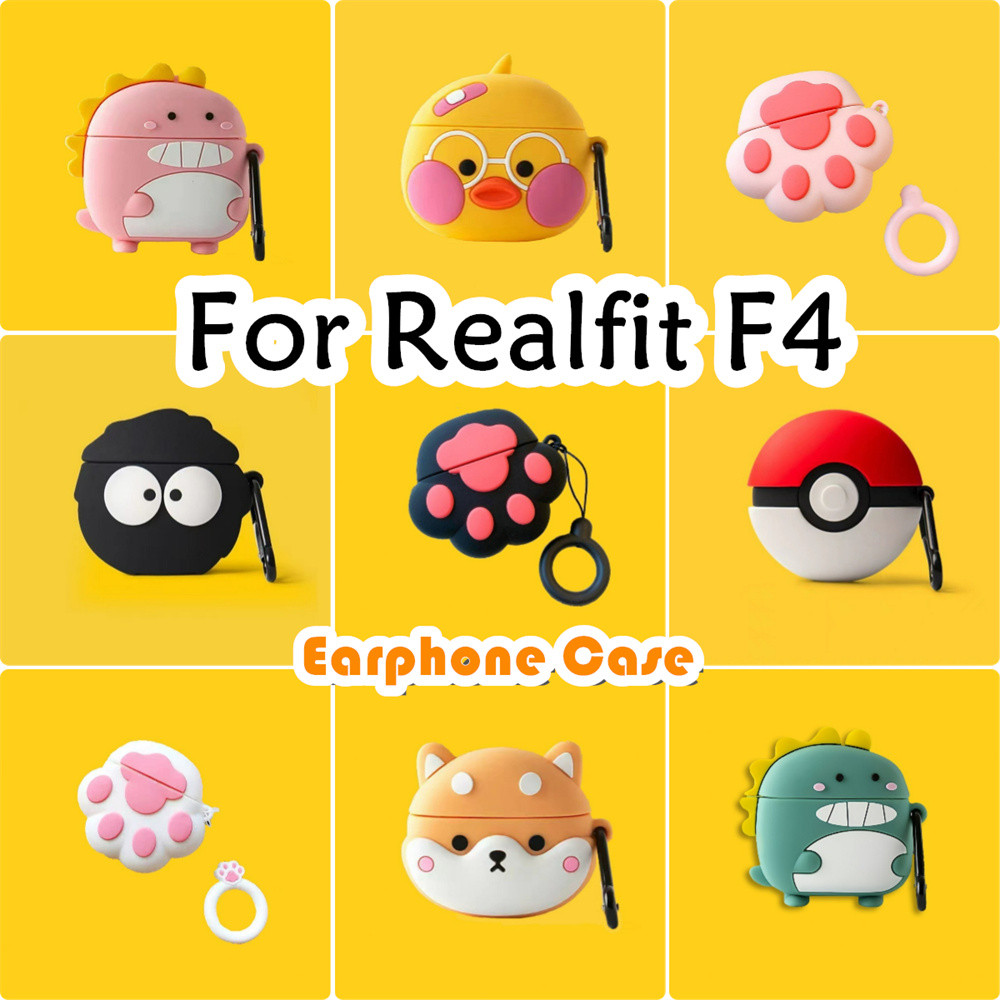 In Stockfor Realfit F4 Case การ์ตูนสร้างสรรค์ซิลิโคนอ่อนนุ่มหูฟังกรณีปลอก NO.1