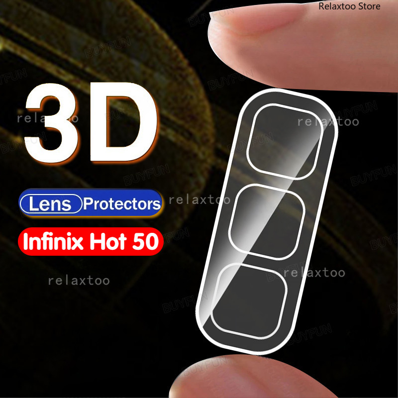 Infinix Hot50 5G HD ฟิล์มกันรอยกล้องสําหรับ Infinix Hot 50 Pro + Pro + 50Pro + 50i Hot50Pro + 5G X6720 3D Full โค้งเลนส์กล้องกระจกนิรภัยป้องกันหน้าจอกลับฟิล์มเลนส์