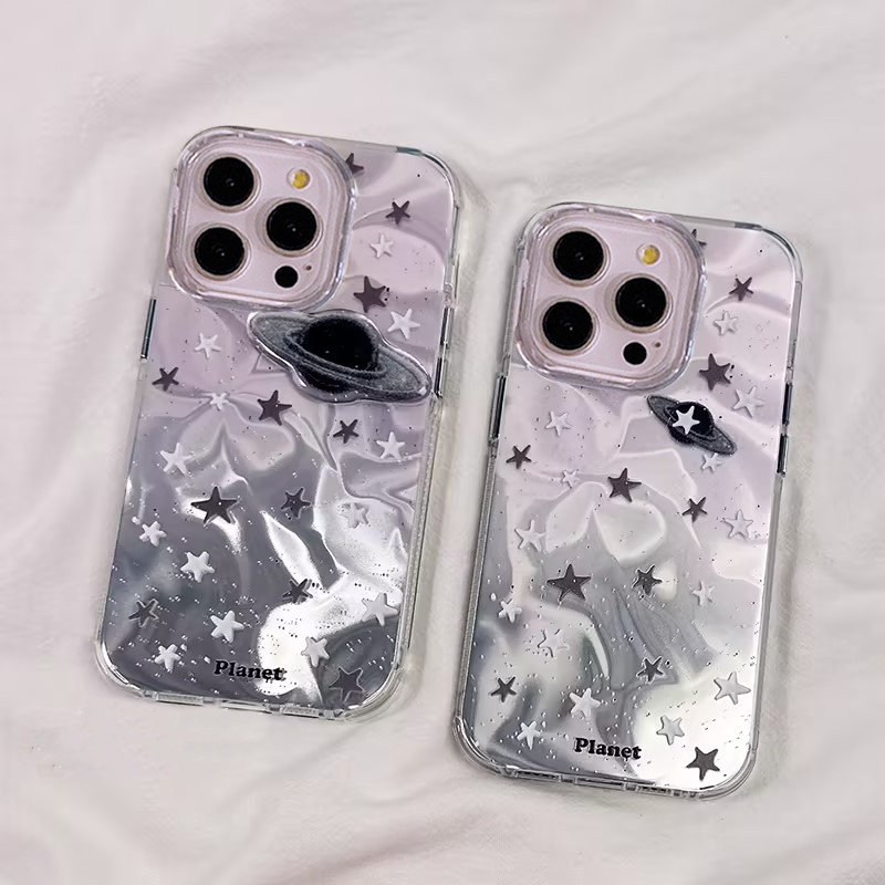 ดาวเคราะห์แฟชั่นสร้างสรรค์ นุ่ม เคสiPhone 16 13 11 14 15 12 Pro Max XR 7Plus 16Plus 7 16 8 15 14 Plus X XS Max SE 2022 - รูปที่ 5
