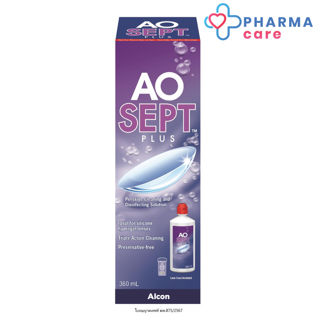 Alcon AOSEPT PLUS อัลคอน ผลิตภัณฑ์สำหรับการดูแลเลนส์สัมผัส เอโอเซพท์ พลัส 360 ML. [PC]