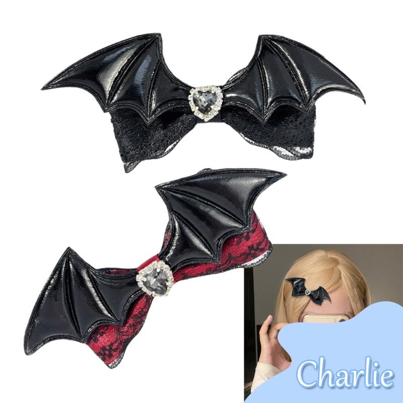 Char คอสเพลย์คลิปผมแปลก Evil Wing Hairclip Party Headwear วัยรุ่นสาว Hairpin