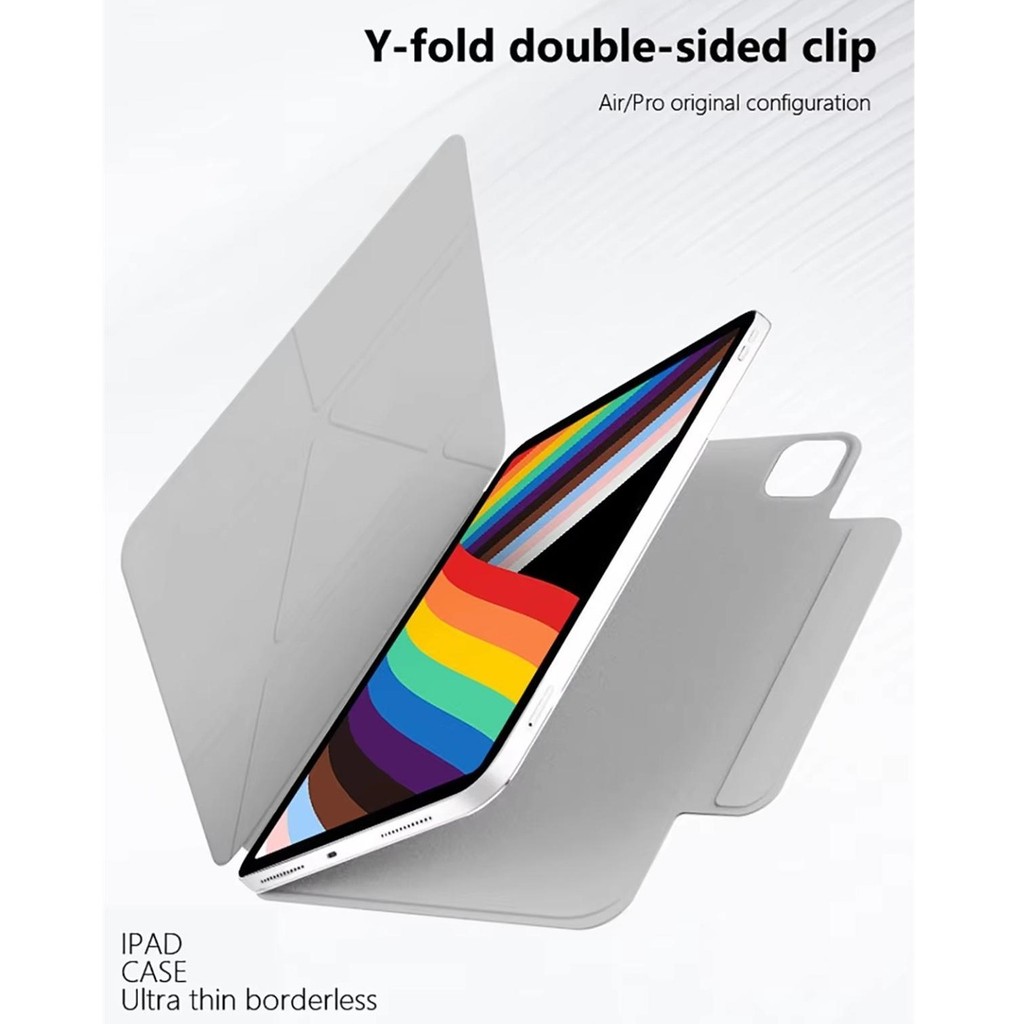 เคสแม่เหล็กสำหรับ iPad Pro 11นิ้ว สำหรับ iPad Air6 Air11 Air4/Air5 gen10พร้อมฝาพับรูปตัวYแบบแม่เหล็กถอดได้ ป้องกันการตก