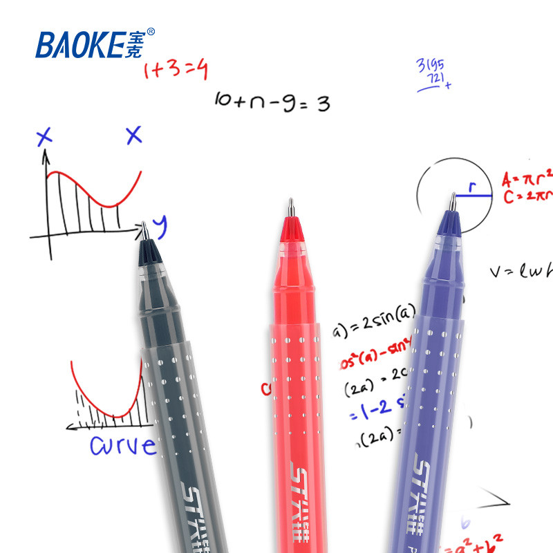 ปากกาเรียบ เบอร์ 0.5 ปากกาเจล (สีดํา) Elite Gel Pen, หมึกแห้งเร็ว, กันน้ํากันแดด (baoke-5158)