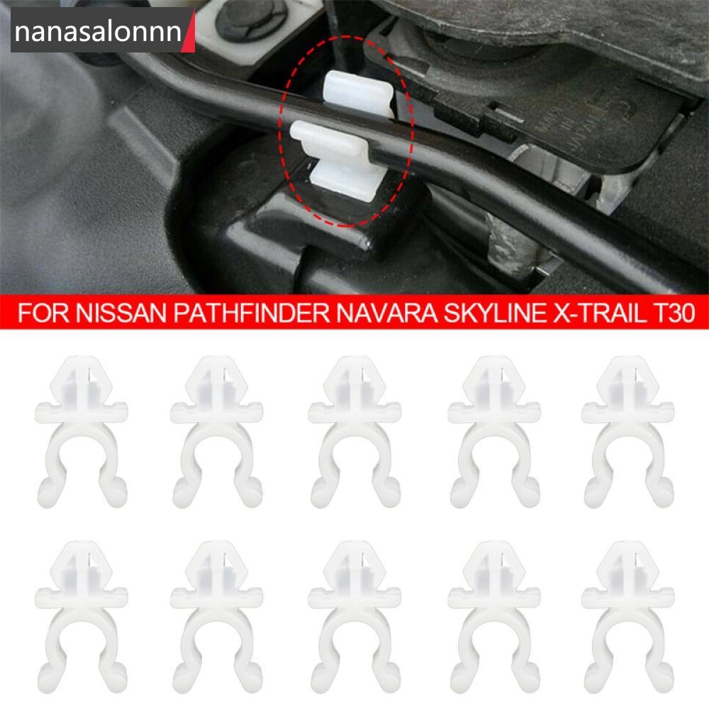 Nanasn| 10 ชิ้นภายในรถ Bonnet Hood Rod ผู้ถือคลิปอุปกรณ์เสริมอัตโนมัติสําหรับ Nissan 53452-90351 O6S8