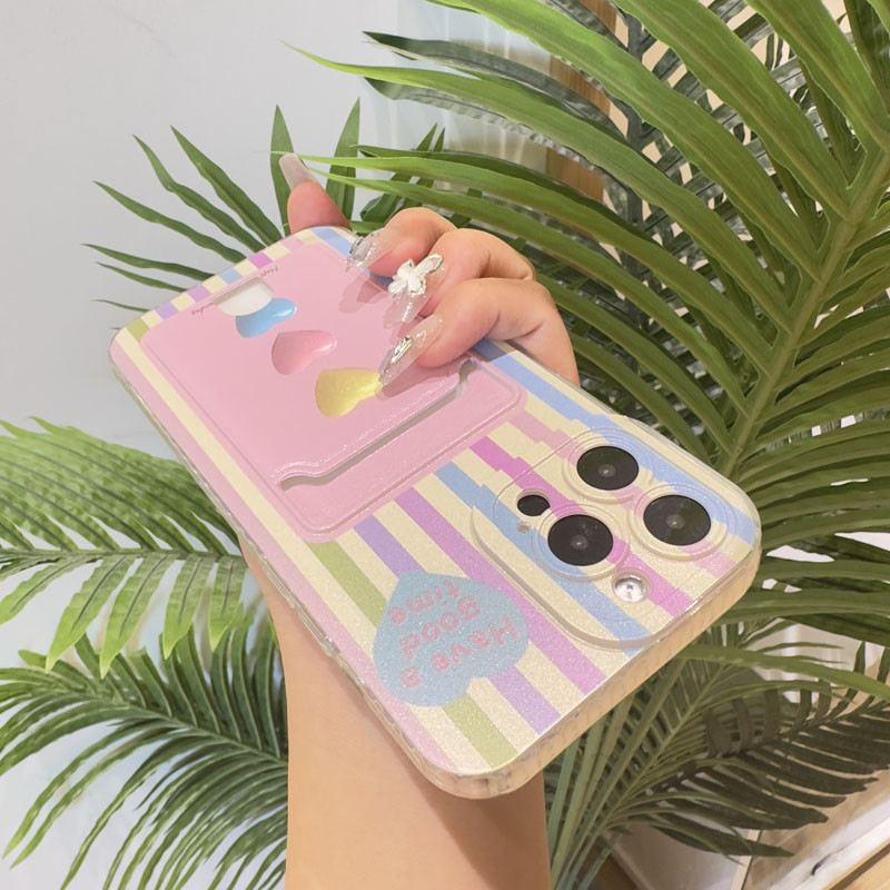 สีสันกลับกรณีxiaomi 13T 13 12 12X 12s 12T 11T 11 Lite 5G NE Poco C50 C40 C31 M3 M2 C3 ProซิลิโคนSmilyกระเป๋าสตางค์ปลอกRainbowผู้ถือบัตรฝาครอบโทรศัพท์