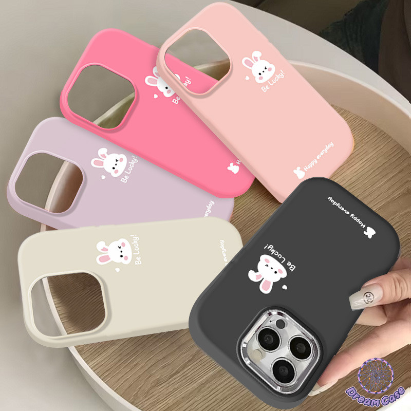การ์ตูนกระต่ายน่ารักชุบเคสอ่อนเข้ากันได้กับ Iphone 15 14 13 11 12 Pro Max 7Plus 14 6 8 15 Plus XR X XS Max SE 2020