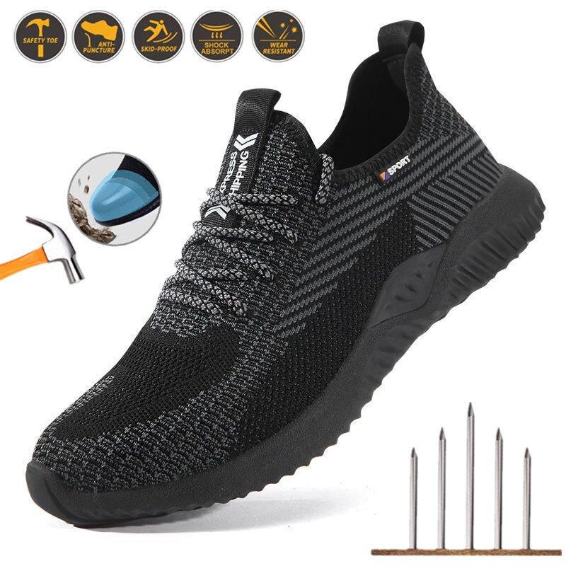 รองเท้าป้องกันแรงงานผู้ชายรองเท้าหัวเหล็ก