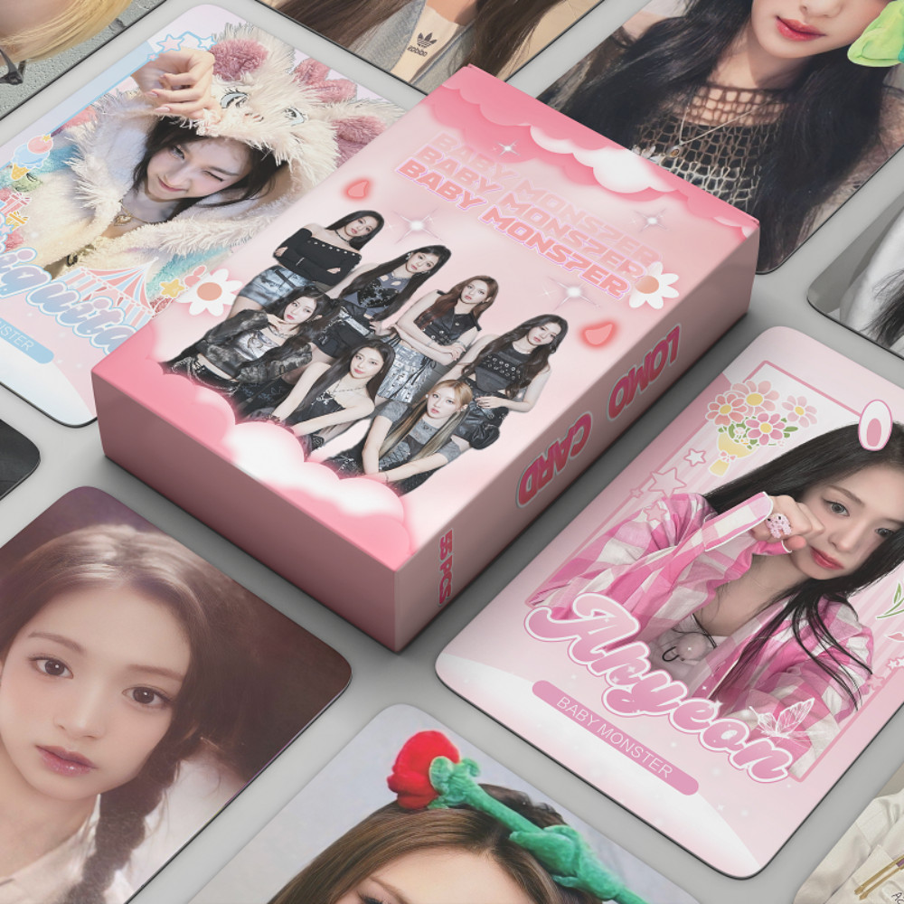 มาใหม่ 55 ชิ้น babymonster Laser Photocard รูปแบบใหม่ Monster Baby Flash Card MONSTIEZ Cheer Card Collection Card