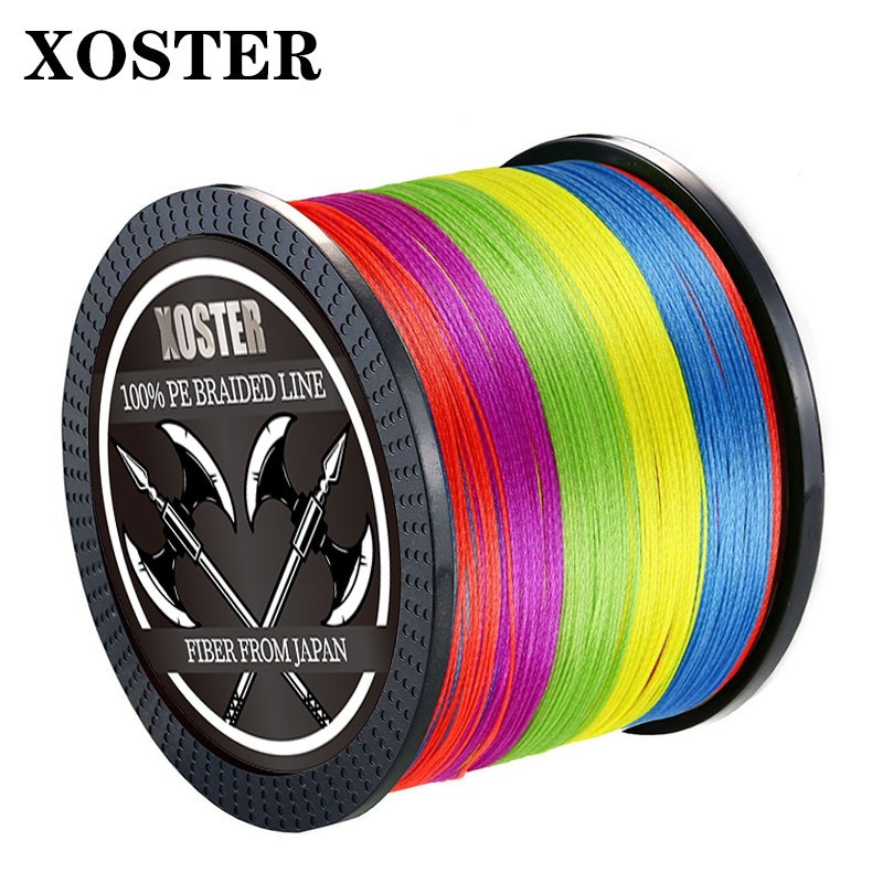 Xoster 300เมตร500เมตร1000เมตร X4ที่แข็งแกร่ง PE สายการประมง4เส้นสายการประมงถัก M ultifilament ทนทานสายการประมง P ESCA Tali pancing รีลประมงสาย