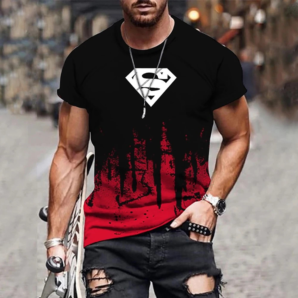 Marvel ฤดูร้อนผู้ชาย Superman กราฟิกเสื้อยืด Multicolor O-คอ Tops Tees ชายแฟชั่นแขนสั้นเสื้อผ้า Casual Streetwear
