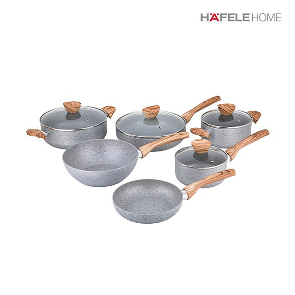 ชุดหม้อและกระทะอะลูมิเนียม 10 ชิ้น HAFELE รุ่น ECOM-119 495.34.304