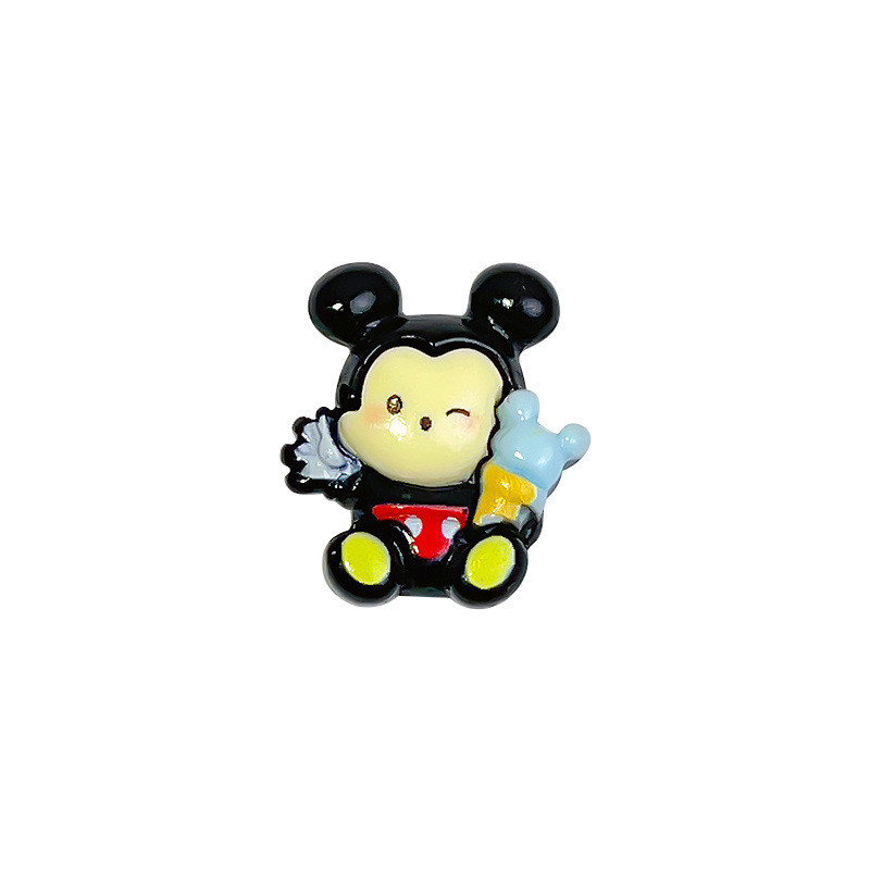 การ์ตูนมิกกี้เมาส์เรซินอุปกรณ์ครีมกาว DIY เครื่องประดับขนาดเล็กเคสโทรศัพท์มือถือแฮนด์เมดแม่เหล็กติดตู้เย็นวัสดุขายส่ง