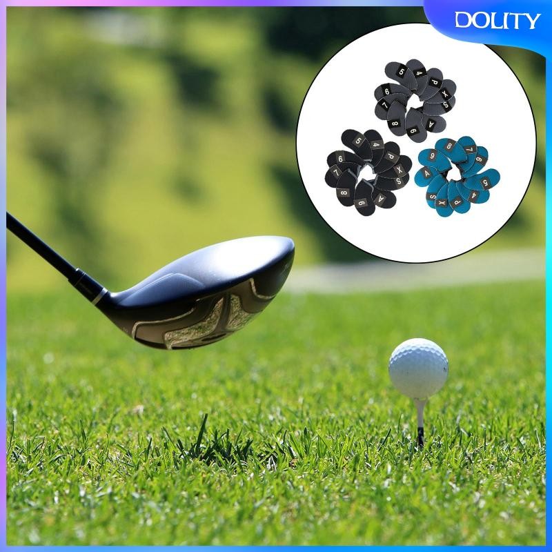 [dolity] กอล์ฟครอบคลุมชุดครอบคลุม Neoprene 10 ชิ้น (3 4 5 6 7 8 9 PW AW SW) หมายเลขปักกันน้ํา Fit ทุ